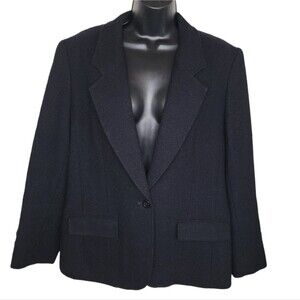 Pendleton Vintage 70s virgin wool black blazer jacket size 14